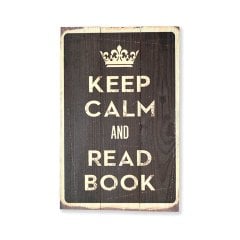 Ahşap Duvar Panosu ''Keep Calm and Read Book' - Ev ve Cafe Dekorasyonu