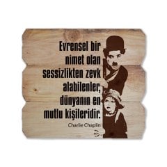Ahşap Duvar Panosu ''Charlie Chaplin Sessizlik'' - Ev Dekorasyon