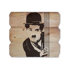 Ahşap Duvar Panosu ''Charlie Chaplin'' - Ev Dekorasyon
