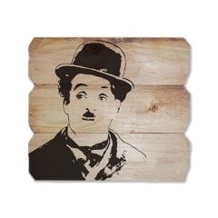Ahşap Duvar Panosu ''Charlie Chaplin Silüet'' - Ev Dekorasyon