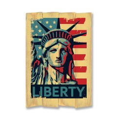 Ahşap Duvar Tablosu ''Liberty'' - Ev Dekorasyonu