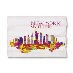 Ahşap Duvar Panosu ''New York Skyline'' - Ev Dekorasyonu