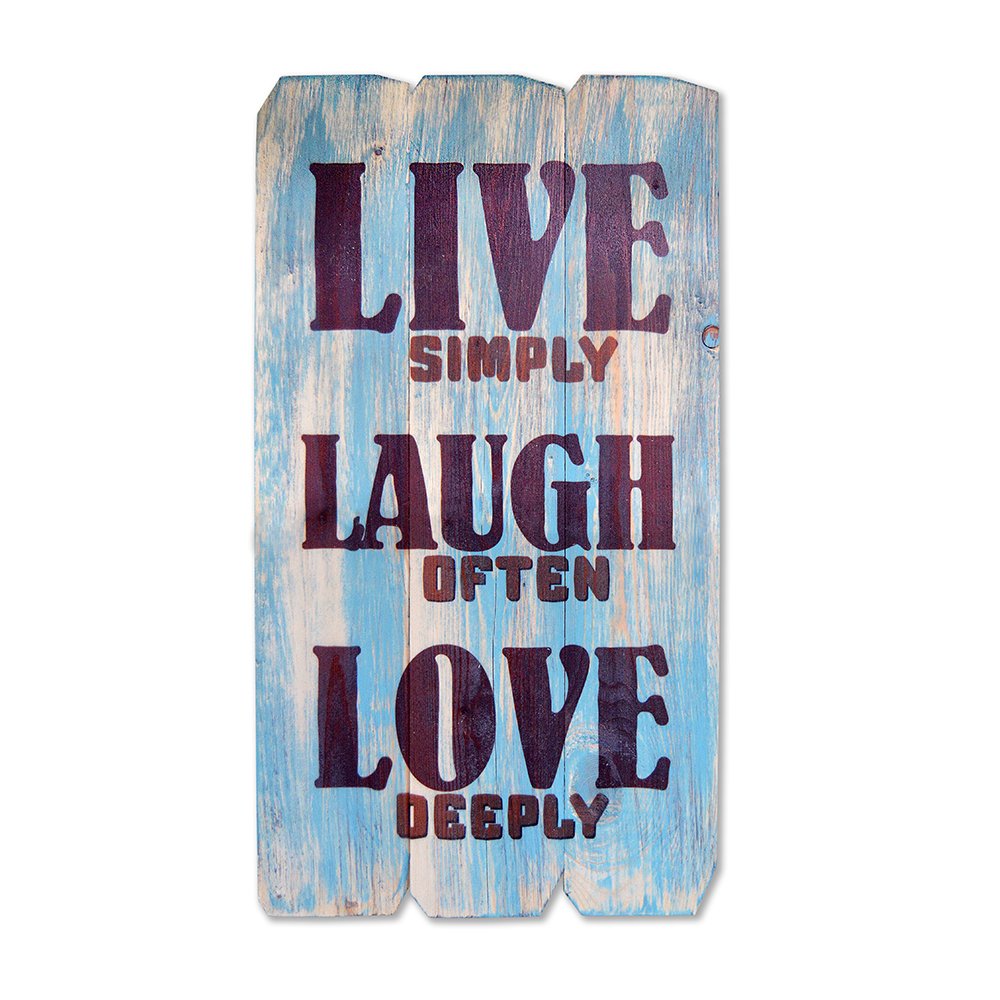 Ahşap Duvar Panosu ''Live Simply, Laugh Often, Love Deeply''