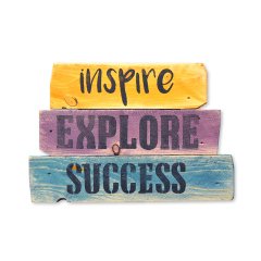 Ahşap Kelimeler ''Inspire, Explore, Success'' - Ev ve Cafe Dekorasyonu