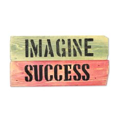 Ahşap Kelimeler ''Imagine, Success'' - Ev ve Cafe Dekorasyonu