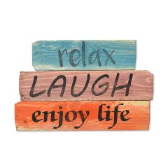 Ahşap Kelimeler ''Relax, Laugh, Enjoy Life'' - Ev ve Cafe Dekorasyonu