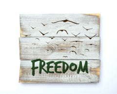 Ahşap Duvar Panosu ''Freedom'' - Ev Dekorasyonu