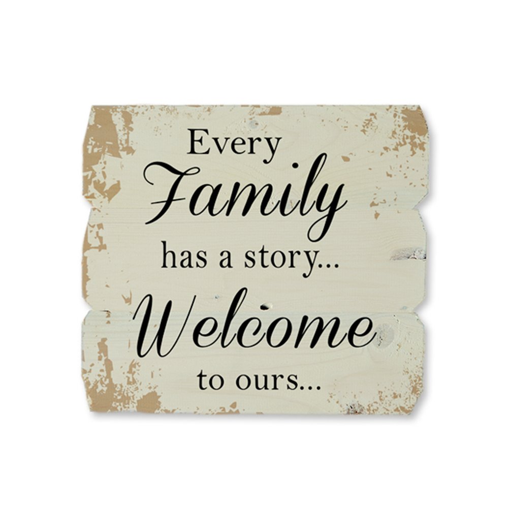 Ahşap Duvar Panosu ''Every Family Has a Story'' - Ev Dekorasyonu