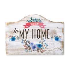Rustik Ahşap Duvar Tablosu ''Welcome To My Home'' - Ev ve Cafe Dekorasyonu
