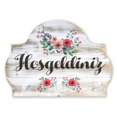 Rustik Ahşap Duvar Tablosu ''Hoşgeldiniz'' - Ev ve Cafe Dekorasyonu