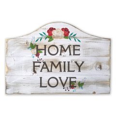 Rustik Ahşap Duvar Tablosu ''Home Family Love'' - Ev ve Cafe Dekorasyonu 50x30 cm