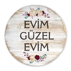 Rustik Ahşap Duvar Tablosu ''Evim Güzel Evim'' - Ev ve Cafe Dekorasyonu