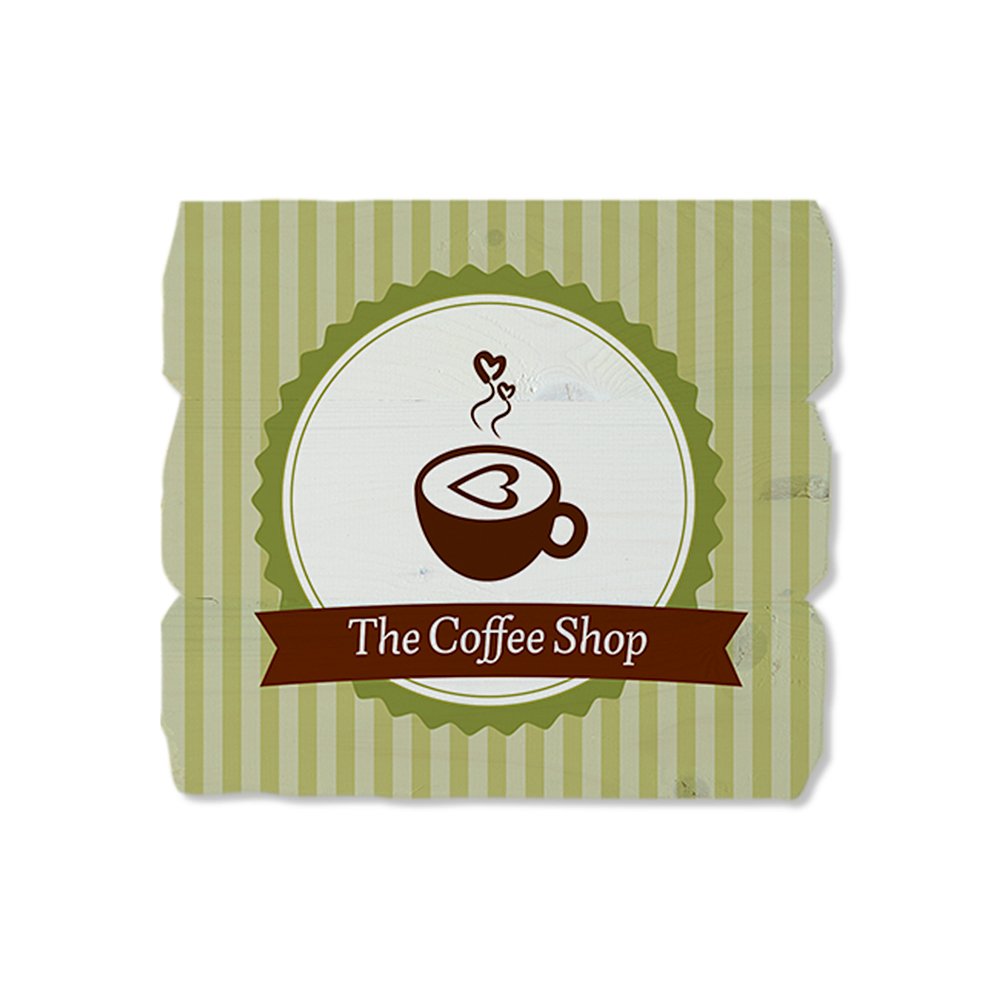 Ahşap Duvar Panosu ''The Coffee Shop'' - Cafe ve Restoran Dekorasyonu