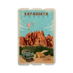 Ahşap Duvar Tablosu ''Kapadokya Dikey'' - Ahşap Dekorasyon