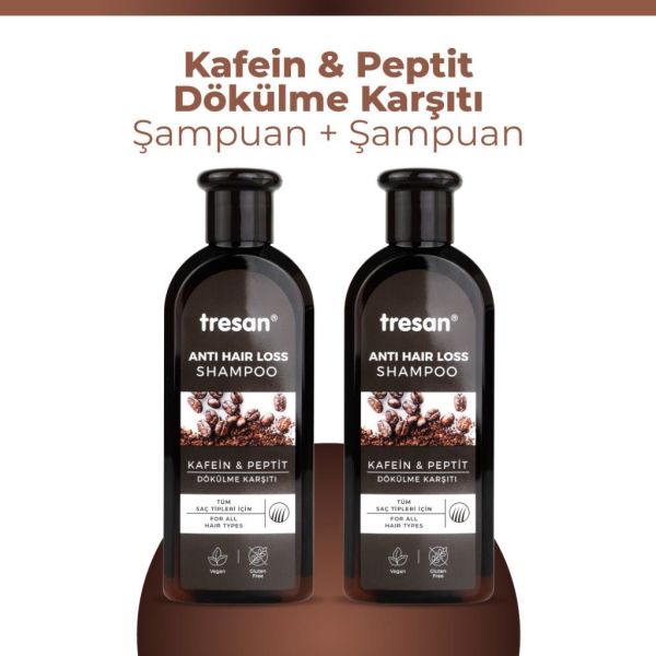 Tresan Kafein & Peptit Dökülme Karşıtı Şampuan 300 ml x2