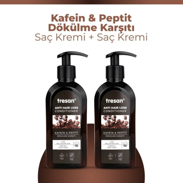 Tresan Kafein & Peptit Dökülme Karşıtı Saç Kremi 300 ml x2