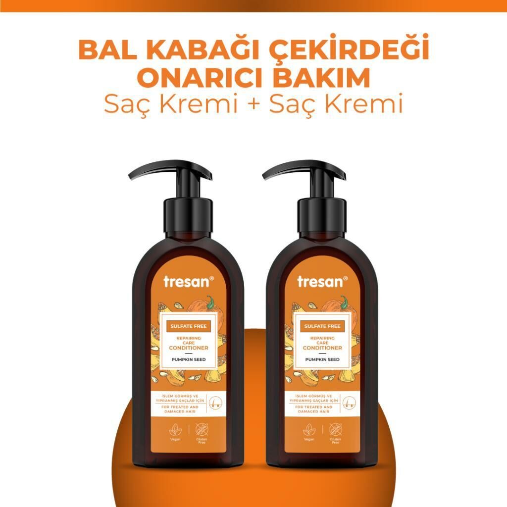 Tresan Bal Kabağı Çekirdeği Onarıcı Sülfatsız Bakım Saç Kremi 300 ml x2 Adet