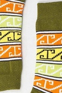 Kadın Halı Desen Soket Çorabı  - Yeşil