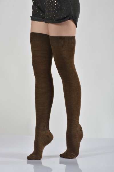 Kadın Dizüstü Çorabı  - Kahverengi