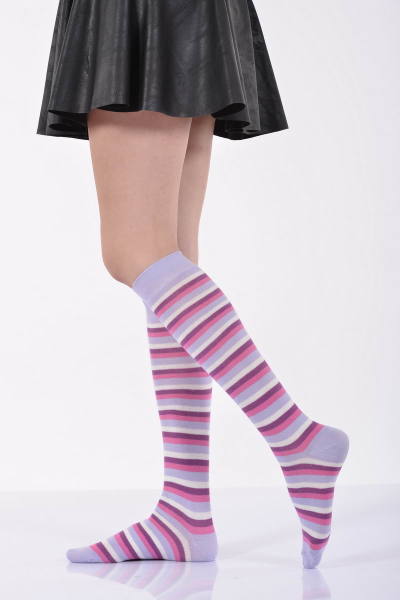 Kadın Çemberli Dizaltı Çorabı   - Lila