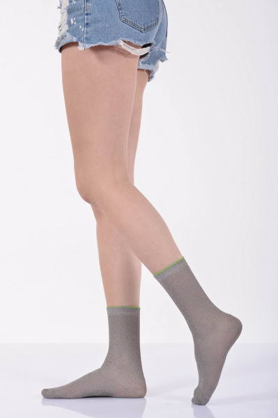 Kadın Simli Soket Çorabı  - Gri