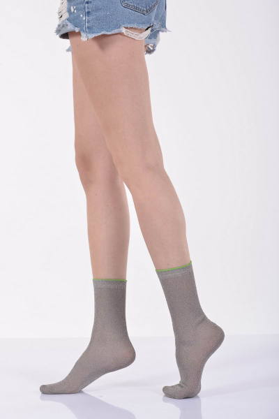 Kadın Simli Soket Çorabı  - Gri