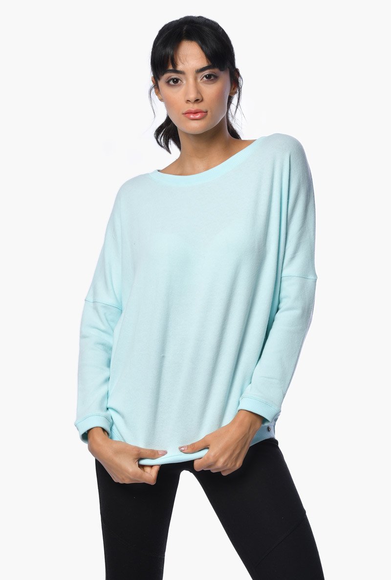 Cotton Candy Geniş Kesim Uzun Kollu Kadın Sweatshirt - Mint