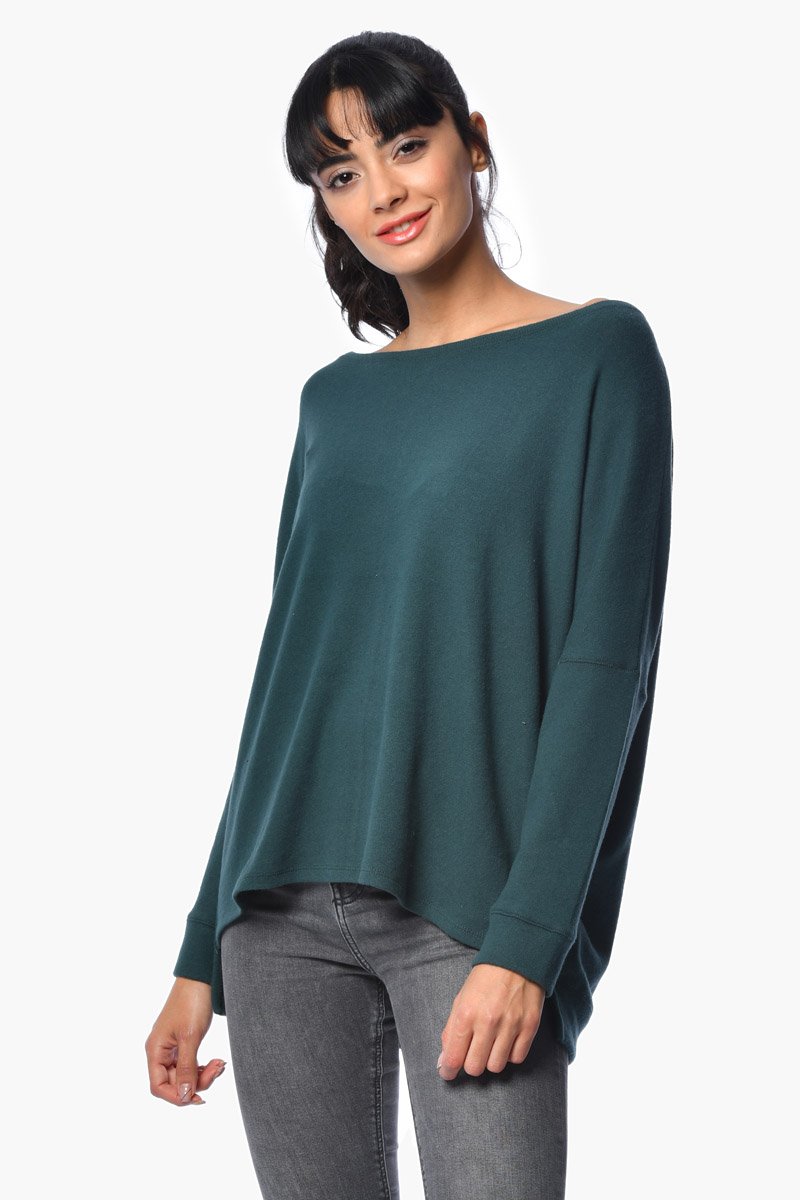 Cotton Candy Düz Renk Kadın Sweatshirt - Yeşil
