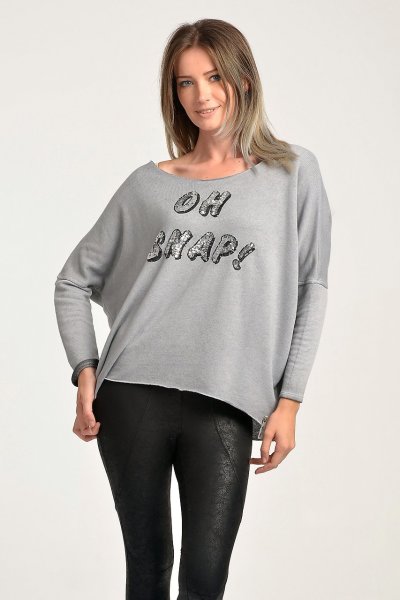 Cotton Candy OH SNAP! Kadın Sweatshirt - Smoked Grey
