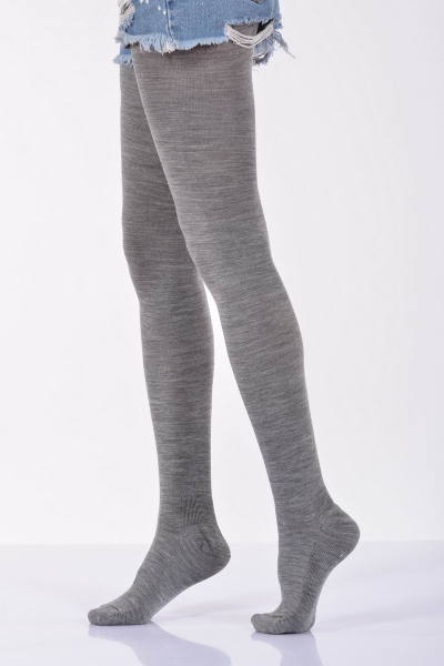 Kadın Düz Renk Külotlu Çorabı  - Açık Gri