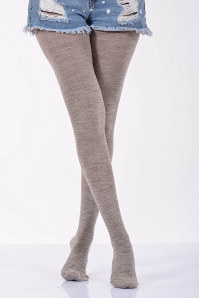 Kadın Düz Renk Külotlu Çorabı  - Bej
