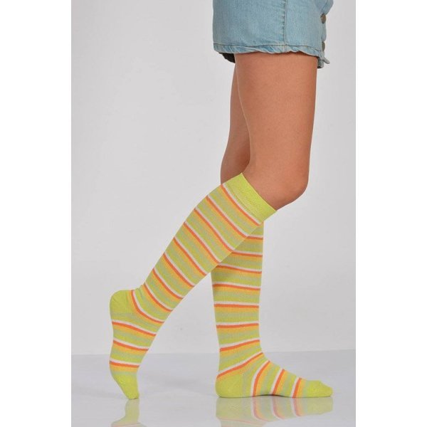 Kadın Çemberli Dizaltı Çorabı  - Yeşil