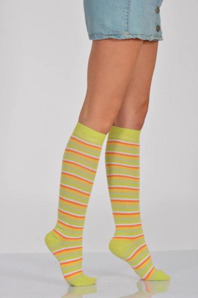 Kadın Çemberli Dizaltı Çorabı  - Yeşil