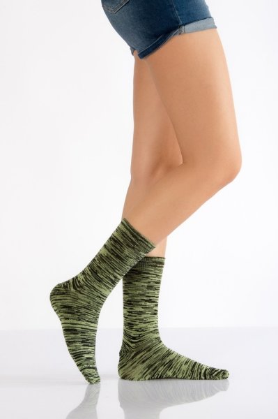 Kadın Degrade Termal Soket Çorabı  - Yeşil