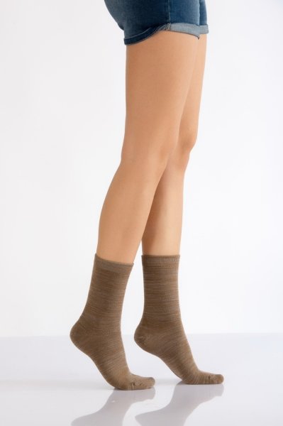 Kadın Degrade Termal Soket Çorabı  - Bej
