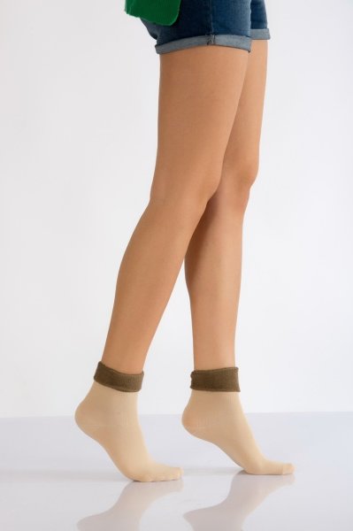 Kadın Bot Soket Çorabı  - Bej