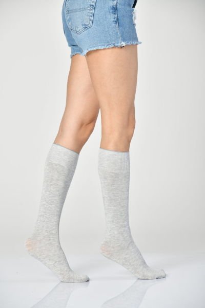 3'Lü Paket Kadın Modal Dizaltı Çorabı (Siyah-Gri-Lacivert)