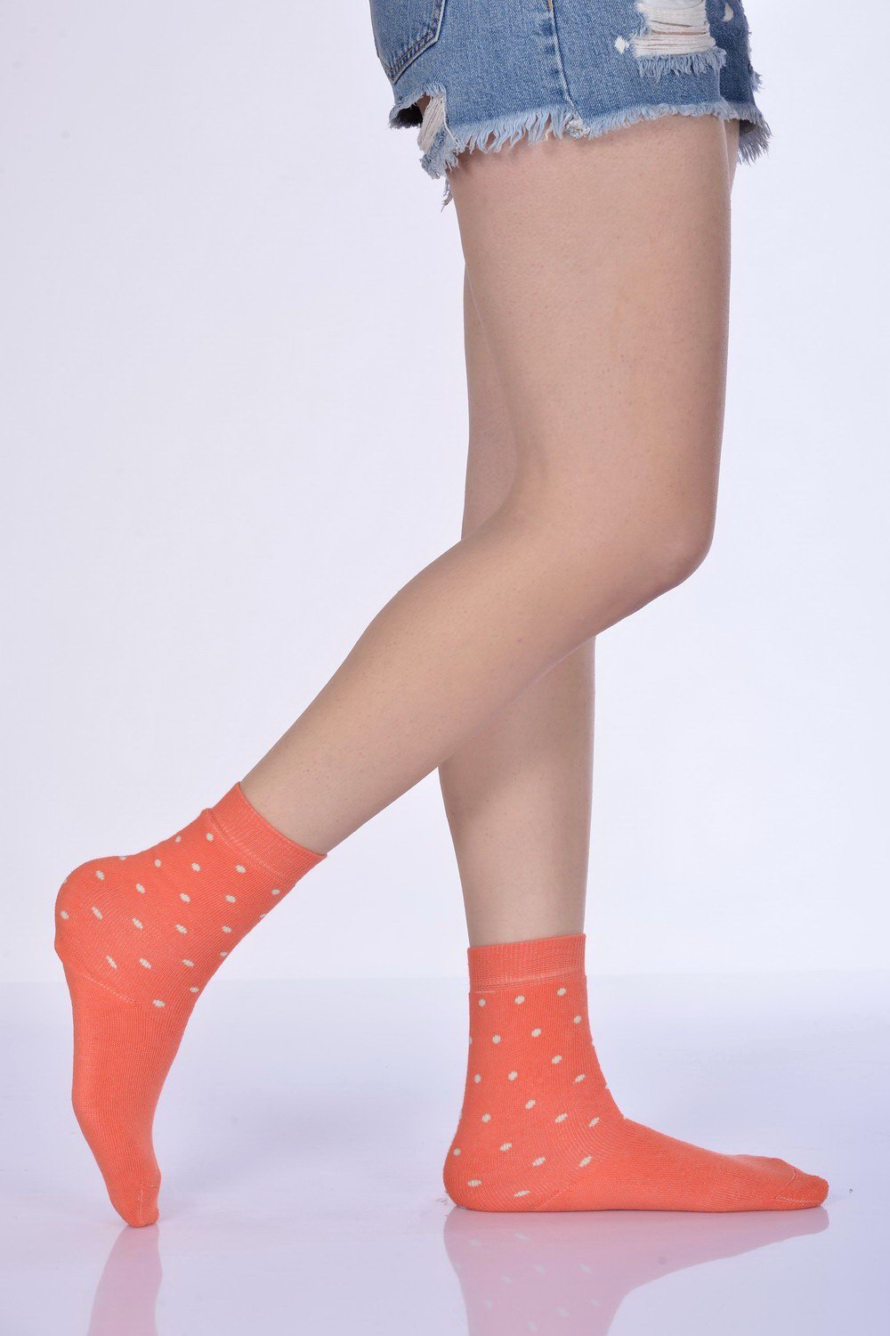 Kadın Havlu Kışlık Soket Çorabı  - Mercan