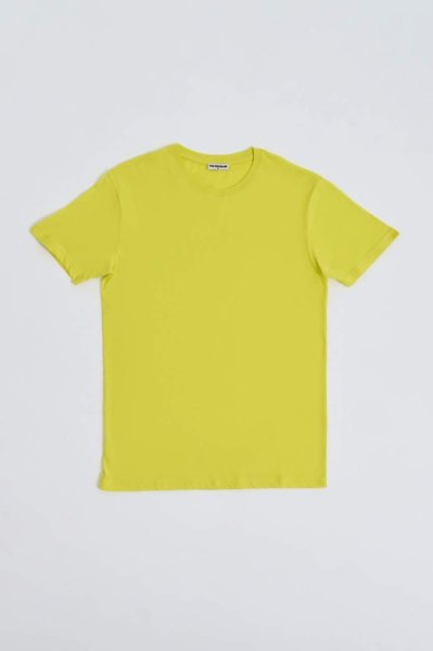 %100 Organik Pamuk Kısa Kollu Erkek Tişört - Sarı