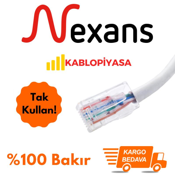 Nexans Cat6 Ethernet Kablosu 23 AWG Uçları Hazır 5 Metre