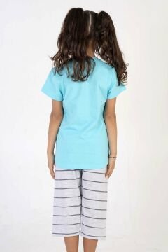 Kız Çocuk Kısa Kol Kaprili Pijama Takım
