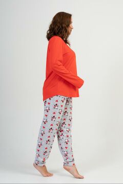 Kadın Büyük Beden Uzun Kol Pijama Takım