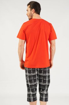 Pamuklu Erkek Kısa Kol Kaprili Pijama Takım