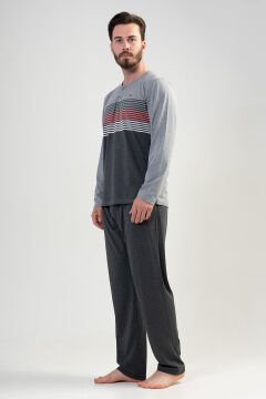 Erkek Büyük Beden Uzun Kol Pijama Takım