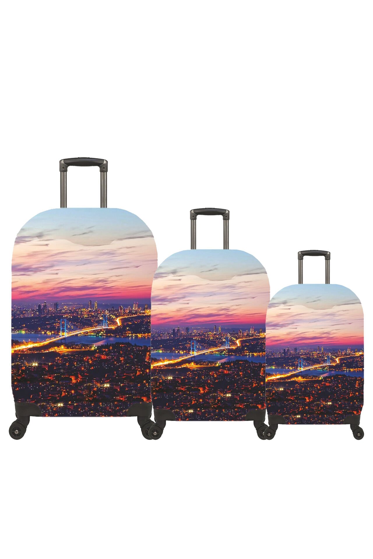 My 61 Köprü VALİZ KILIFI / BAVUL KORUYUCU ÖRTÜSÜ Büyük, Orta, Kabin Boy Set