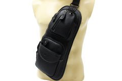 Adm Tr0014 Suni Deri, Tek Omuz Askılı Sırt - Göğüs Çantası - Body Bag