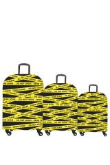 (My#31 Sarı Şeritler) VALİZLER İÇİN KILIF SETİ (KABİN ORTA VE BÜYÜK)