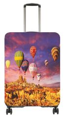 (My#74 Kapadokya 4) VALİZLER İÇİN KILIF SETİ (KABİN ORTA VE BÜYÜK)