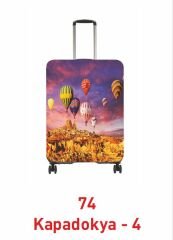 (My#74 Kapadokya 4) VALİZLER İÇİN KILIF SETİ (KABİN ORTA VE BÜYÜK)