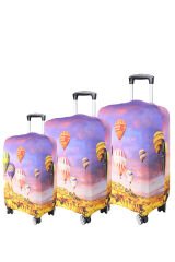 (My#74 Kapadokya 4) VALİZLER İÇİN KILIF SETİ (KABİN ORTA VE BÜYÜK)